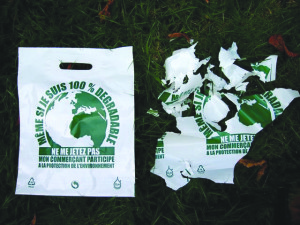 Plastic bag degrading process